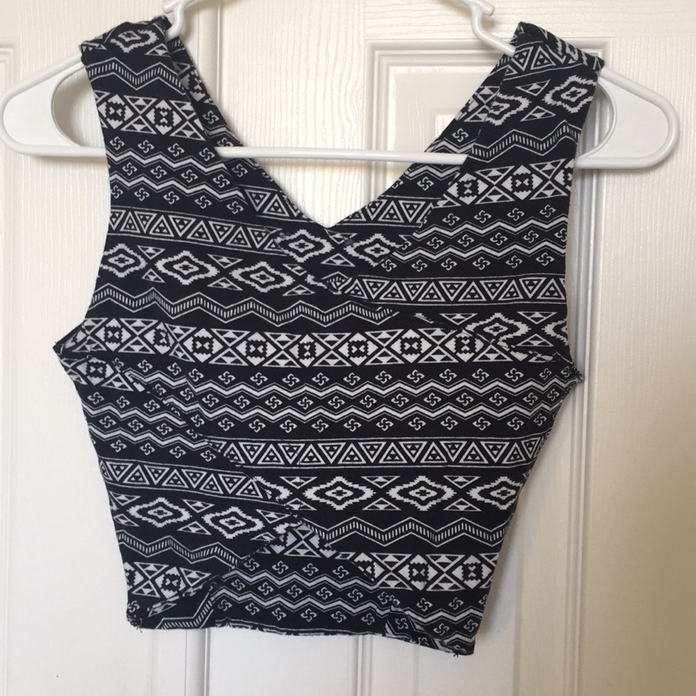 Aztec Print Crop Top